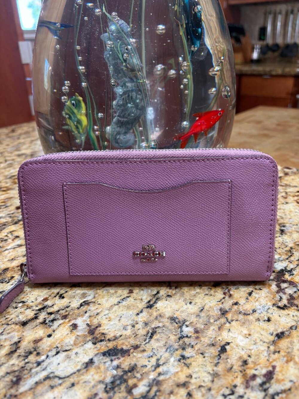 COACH ACCORDIAN ZIP AROUND WALLET - CROSSGRAIN TEXTURED LEATHER